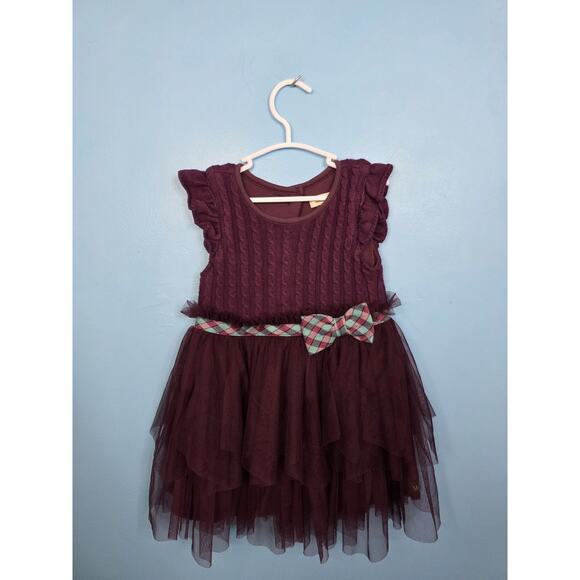 Matilda Jane Once Upon A Time Burgundy Sweater Tulle Soiree Dress Size 18-24mos - Picture 1 of 6